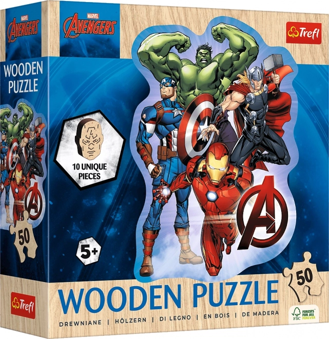 Ξύλινο παζλ περιγράμματος AVENGERS – 50 κομμάτια