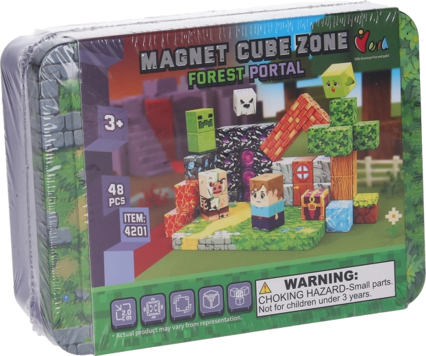 Μαγνητικό σετ κατασκευών Forest Portal, 48 τεμάχια – Magnet Cube Zone