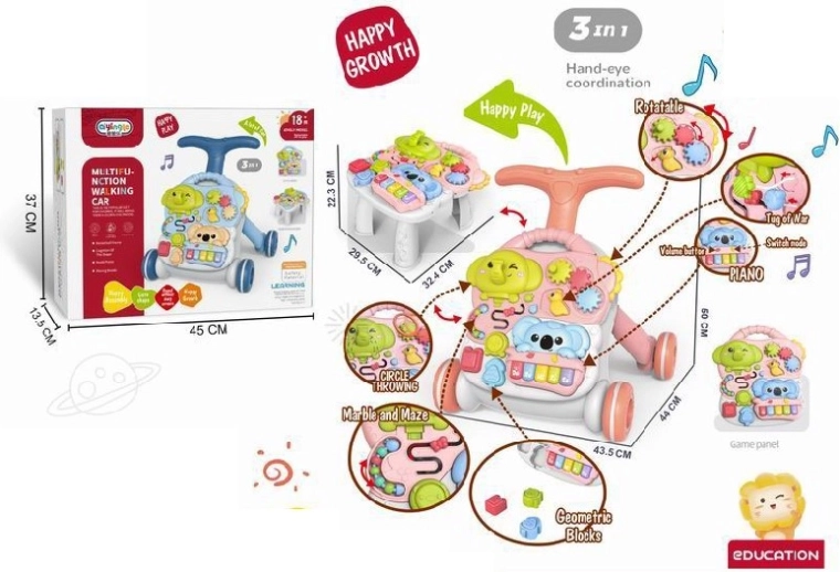 Περπατούρα σπρωχτή και εκπαιδευτικό τραπεζάκι 3 σε 1