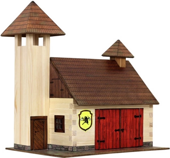 Ξύλινο κιτ κατασκευής με κόλληση HOBBY KITS – πυροσβεστικός σταθμός 1:32