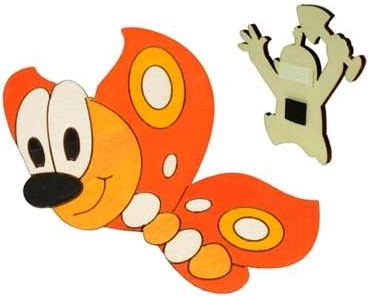 Ξύλινο διακοσμητικό μαγνητάκι πεταλούδα