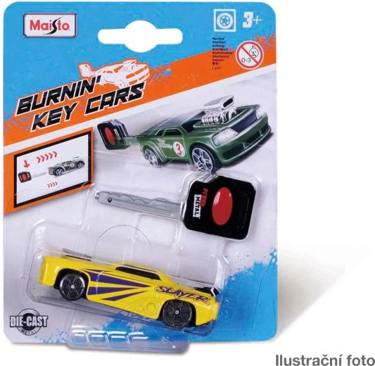 Maisto Burnin' key cars μεταλλικό αυτοκινητάκι με κλειδί εκτόξευσης 8 cm (1:64) - 1 τεμάχιο
