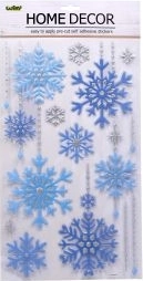 Χριστουγεννιάτικα αυτοκόλλητα τοίχου και παραθύρου με νιφάδες 47,5 × 24,5 cm