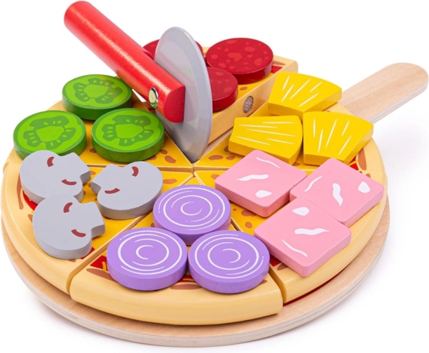 Bigjigs Toys ξύλινη πίτσα κοπής