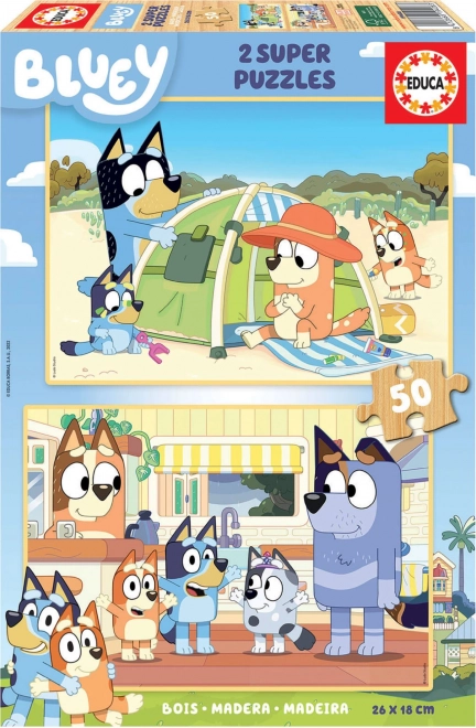 Ξύλινο παζλ Bluey 2×50 κομμάτια