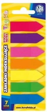 Αυτοκόλλητες ευρετηριακές σελιδοδείκτες ASTRA, 7 χρώματα, 45 × 12 mm