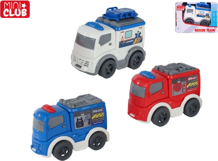 Μικρό σωστικό αυτοκινητάκι Mini Club 8 cm με ελεύθερη κύλιση