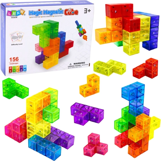 Μαγνητικό σετ κατασκευών Magic Magnetic Cubes με 156 προκλήσεις, 9 κομμάτια