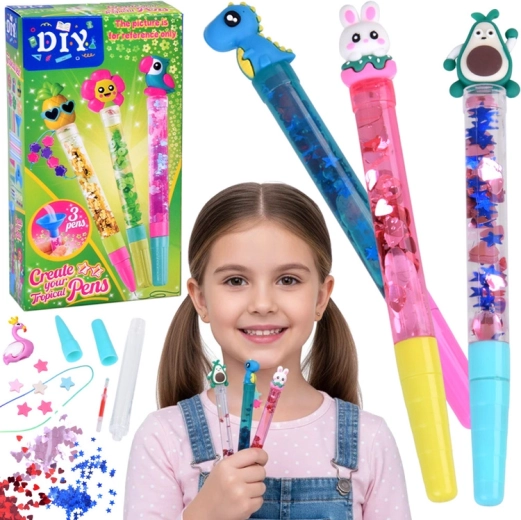 Δημιουργικό σετ κατασκευής gel στυλό DIY – 3 τεμάχια