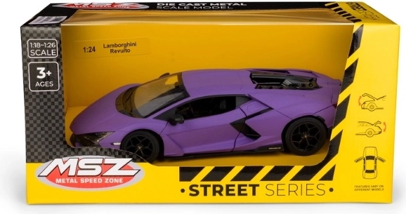 MSZ Lamborghini Revuelto μωβ μεταλλικό μοντέλο αυτοκινήτου 1:24