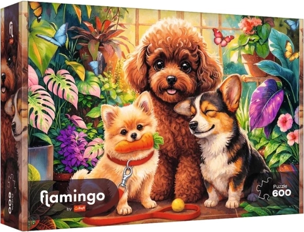 Παζλ Trefl Flamingo by Trefl 600 κομμάτια Psy w oranżerii