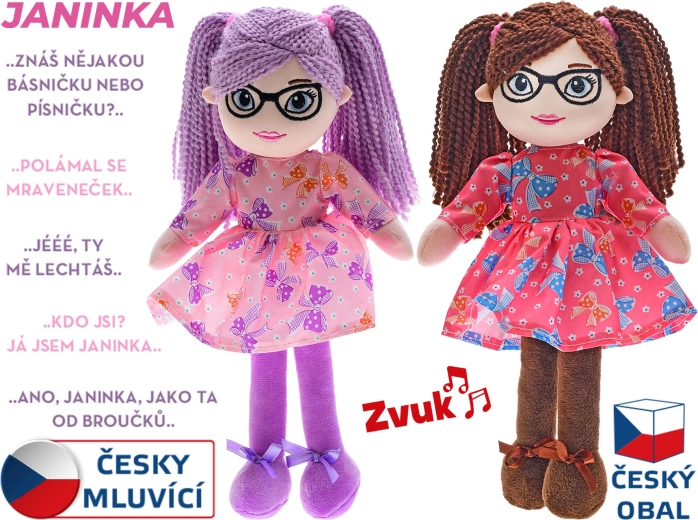 Υφασμάτινη κούκλα Janinka 30 cm, μιλάει τσέχικα