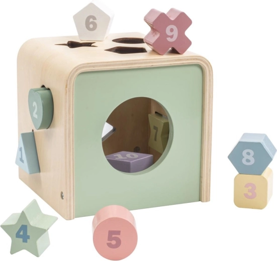 Ξύλινος κύβος εισαγωγής σχημάτων Montessori Baby Mix