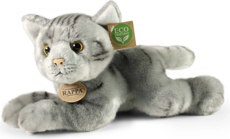 Rappa Λούτρινη γάτα γκρι σε ξαπλωμένη στάση 30 cm Eco-Friendly