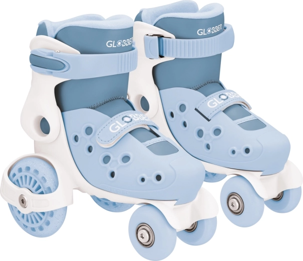Παιδικά τετράτροχα πατίνια Globber learning skates, ρυθμιζόμενα 26–29, σταχτί μπλε