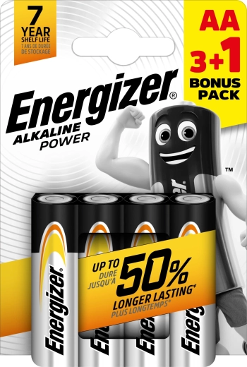 Energizer Alkaline Power AA αλκαλικές μπαταρίες AA 3+1 δωρεάν