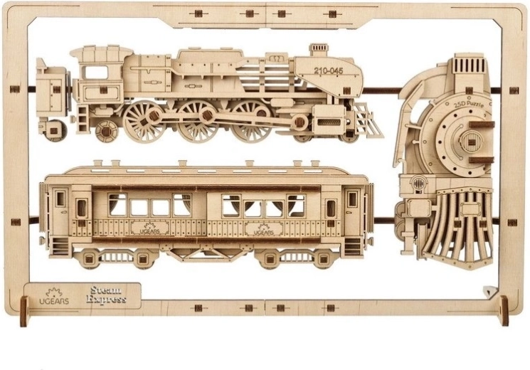 Ugears 2,5D ξύλινο μηχανικό παζλ Steam Express