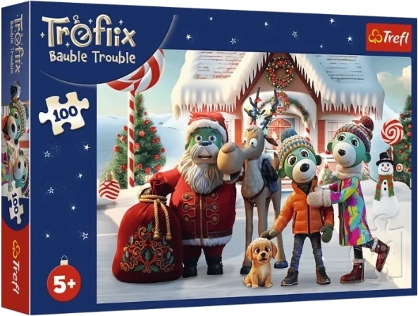 Puzzle Trefl 100 κομμάτια: Άγιος Νικόλαος και τάρανδος σε αποστολή διάσωσης