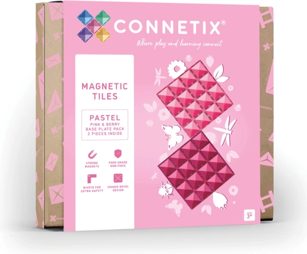 Μαγνητικές βάσεις κατασκευών Pastel Pink & Berry, 2 τεμ.