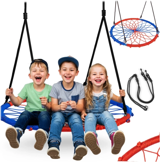 Κρεμαστή κούνια-φωλιά Swingo 95 cm μπλε-κόκκινη Neo-Sport