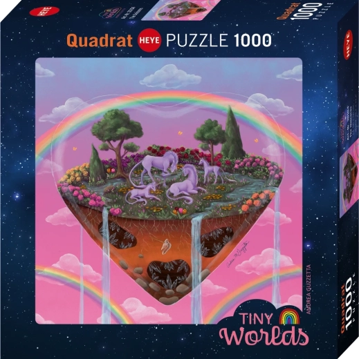Heye τετράγωνο παζλ Tiny Worlds: Μονόκεροι 1000 κομματιών