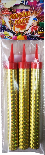 Χρυσά party σιντριβάνια 12 cm, 3 τεμ.