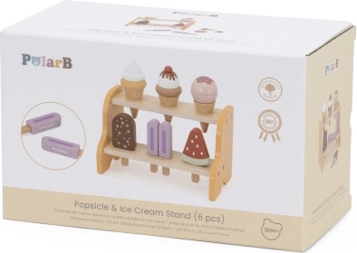 VIGA ξύλινος πάγκος παγωτού – σετ 6 παγωτών