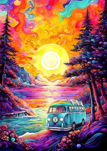 Puzzle Enjoy Ζωή σε βαν στην παραλία 1000 κομμάτια