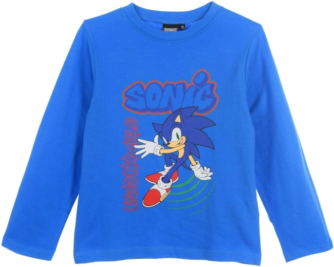 Μπλε βαμβακερό μπλουζάκι Sonic