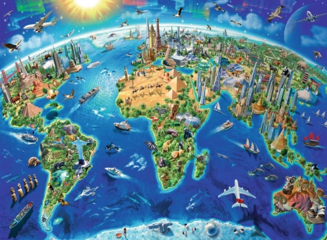 Ravensburger παζλ χάρτης παγκόσμιων αξιοθέατων XXL 300 κομμάτια