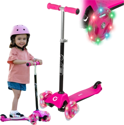 Παιδικό τρίτροχο πατίνι EVO Light Up Mini Cruiser με ροζ φωτιζόμενες ρόδες