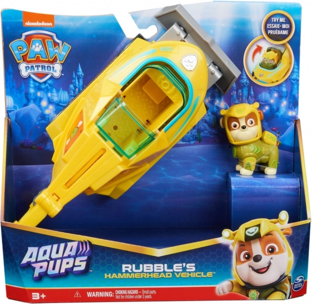 Paw Patrol Aqua Pups – υποβρύχιο Hammerhead με φιγούρα Rubble