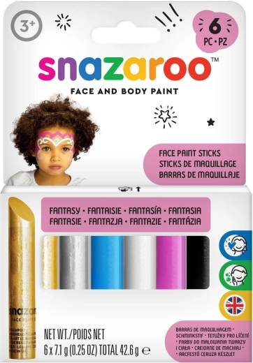 Σετ χρωμάτων προσώπου και σώματος σε στικ Snazaroo Fantasy - 6 τεμ.
