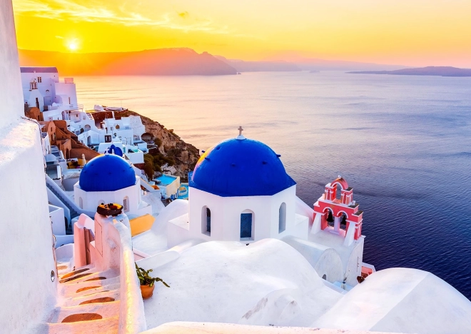 Enjoy Puzzle – ανατολή του ηλίου πάνω από τη Σαντορίνη, Ελλάδα (1000 κομμάτια)