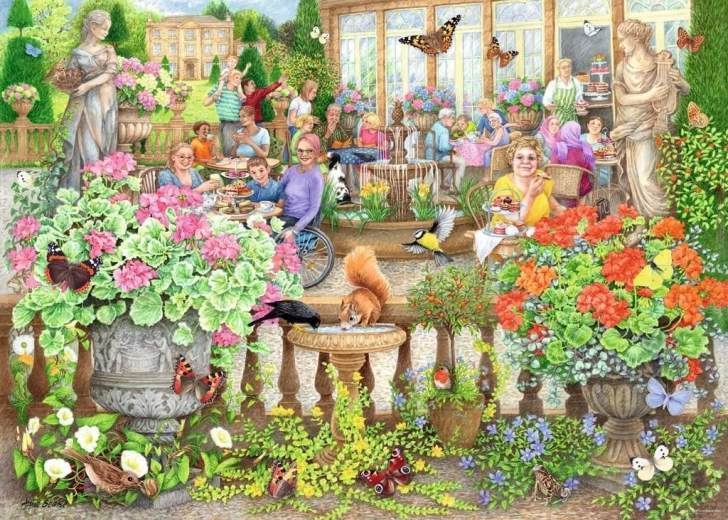 Παζλ Ravensburger Cosy Café Collection αρ. 2: Καφέ σε πορτοκαλεώνα 1000 κομματιών