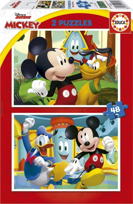Παζλ EDUCA Mickey Mouse – Πάρκο διασκέδασης 2×48 κομμάτια