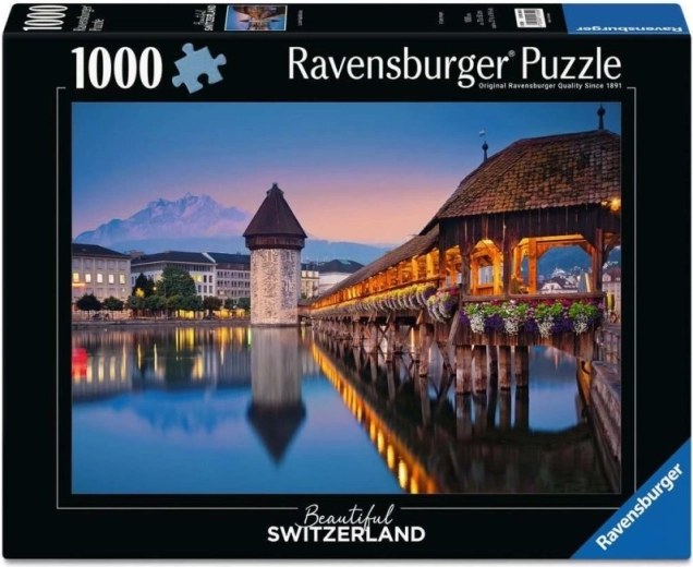 Παζλ Ravensburger Beautiful Switzerland: Γέφυρα Kapličkový, Λουκέρνη - 1000 κομμάτια