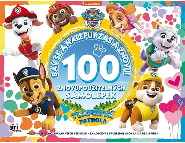 Paw Patrol επαναχρησιμοποιήσιμα αυτοκόλλητα με πολύχρωμα φόντα