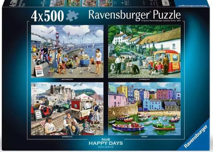 Παζλ Ravensburger Happy Days: Διακοπές 4×500 κομμάτια