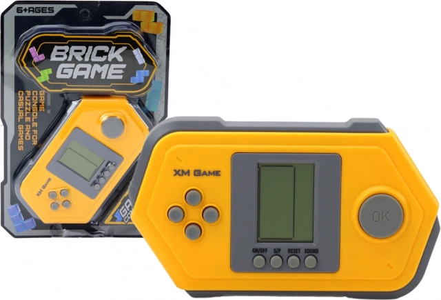 Ηλεκτρονική φορητή κονσόλα τσέπης Tetris Brick Game – γκρι‑κίτρινη