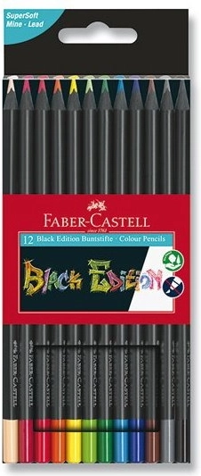 Χρωματιστά μολύβια Faber-Castell Black Edition 12 τεμ.