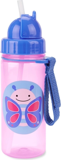 Skip Hop Zoo ποτήρι με καλαμάκι πεταλούδα 385 ml (12m+)