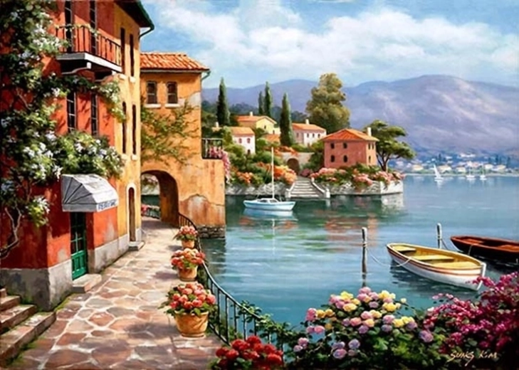 Norimpex Ζωγραφική με αριθμούς Θέα στην πόλη 40 × 50 cm