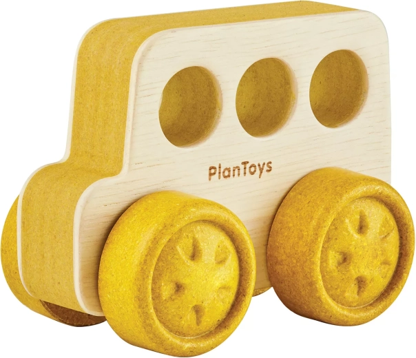 PlanToys ξύλινο παιδικό οχηματάκι λεωφορείο για τα μικρότερα παιδιά - 1 τεμάχιο