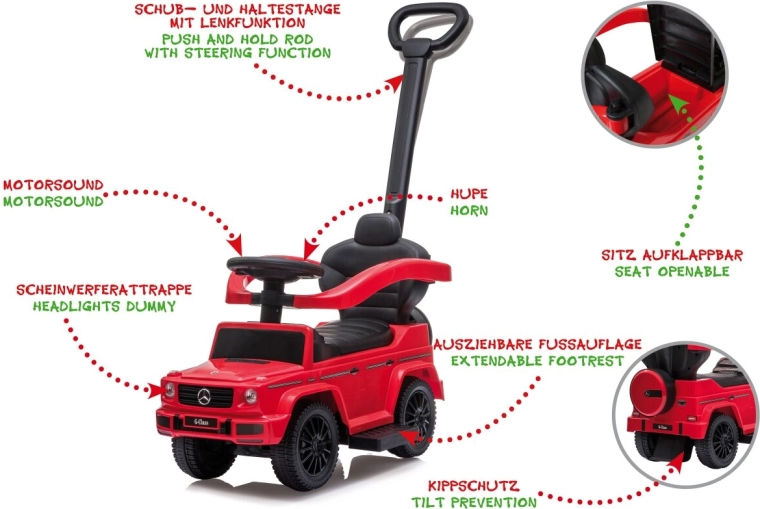 Παιδικό όχημα Mercedes-Benz G 350 d 3 σε 1, κόκκινο