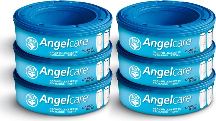 Ανταλλακτικές κασέτες Angelcare για κάδο απορριμμάτων πάνας, 6 τεμ.