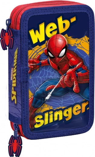 Διπλοθήκη σχολική κασετίνα με εξοπλισμό SPIDERMAN κόκκινο‑μπλε