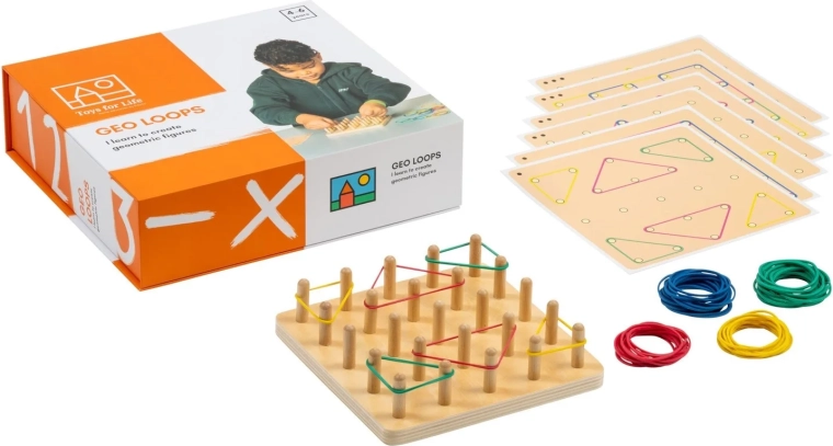 Toys for life γεωπίνακας (geoboard) με κάρτες προτύπων