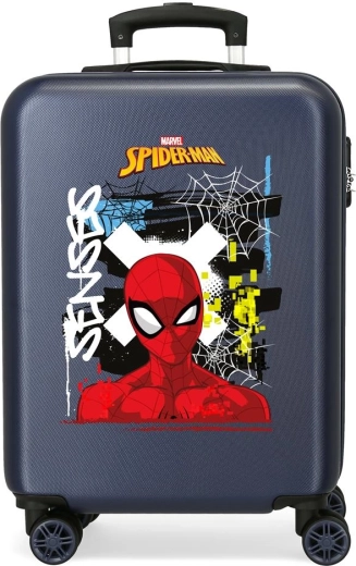 Παιδική βαλίτσα με σκληρό κέλυφος Spider-Man Graffiti σκούρο μπλε 55 cm, 34 l