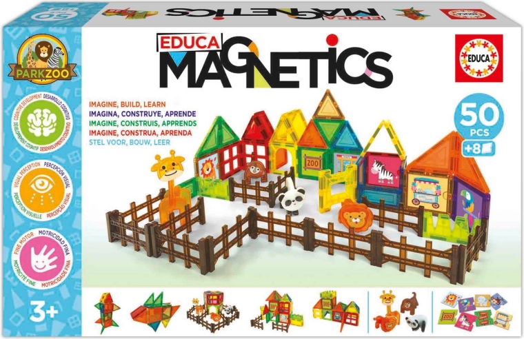 EDUCA Magnetics Zoo Park μαγνητικό σετ κατασκευών 50 τεμαχίων